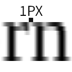 illustration of the size of one pixel